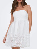 Only Vestito Mini Donna 15367443 Bright White Bright White Emb - Bianco