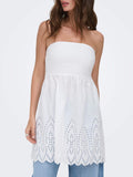 Only Vestito Mini Donna 15367443 Bright White Bright White Emb - Bianco