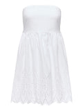 Only Vestito Mini Donna 15367443 Bright White Bright White Emb - Bianco