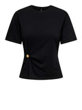 Only T-shirt Elena Donna 15368591 Black Gold Emblem - Nero