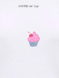 Only T-shirt Kita Donna 15368885 Bright White Many Cupcakes - Bianco