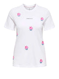 Only T-shirt Kita Donna 15368885 Bright White Many Cupcakes - Bianco