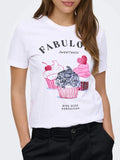 Only T-shirt Kita Donna 15368885 Bright White Fabulous Muffins - Bianco