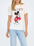 Only T-shirt Mickey Donna 15368895 Cloud Dancer Mickey In Love - Bianco