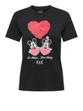 Only T-shirt Donna 15368895 Black Mickey And Minnie Love - Nero