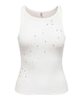 Only Top Filiz Donna 15368917 Cloud Dancer Mix Stone Chest - Bianco