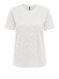 Only Maglia Donna 15368933 Cloud Dancer All Over Rhinesto - Bianco