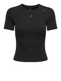 Only T-shirt Femke Donna 15369336 Black Black Bows - Nero