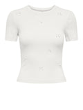 Only T-shirt Donna 15369336 Cloud Dancer Cloud Dancer Bows - Bianco