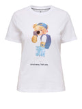 Only T-shirt Donna 15369992 Bright White Teddy Talk Less - Bianco
