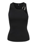 Only Canotta Donna 15370027 Black Silver Buckle - Nero