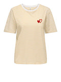 Only T-shirt Donna 15370117 Cloud Dancer Sunlight + Double - Giallo