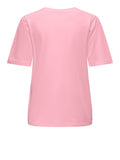 Only T-shirt Donna 15370117 Romance Rose Double Heart Emb - Rosa
