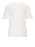 Only T-shirt Donna 15370117 Cloud Dancer Double Heart Emb - Bianco