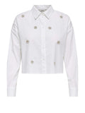 Only Camicia Casual Donna 15371587 Bright White Pearl Flowers - Bianco