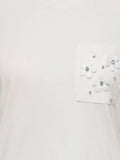 Only T-shirt Donna 15371980 Cloud Dancer Pocket Embellishm - Bianco
