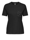 Only T-shirt Donna 15371980 Black Pocket Embellishment - Nero