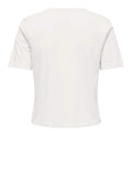Only T-shirt Donna 15372088 Cloud Dancer Shell Neckline - Bianco
