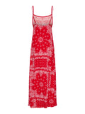 Only Vestito Longuette Ambel Strap Donna 15373638 Racing Red Red Bandana - Rosso