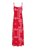 Only Vestito Longuette Ambel Strap Donna 15373638 Racing Red Red Bandana - Rosso