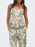 Only Top Donna 15373652 Ivy Green Paisley Border - Verde
