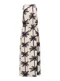 Only Vestito Longuette Palima Nero Donna 15373949 Cloud Dancer Stacked Palms - Bianco