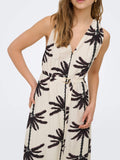 Only Vestito Longuette Palima Nero Donna 15373949 Cloud Dancer Stacked Palms - Bianco