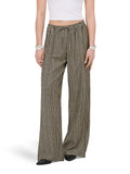 Only Pantalone Straight Sina Jeona Beige Donna 15374870 Black Oblique Stripes - Nero