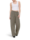 Only Pantalone Straight Sina Jeona Beige Donna 15374870 Black Oblique Stripes - Nero