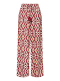 Only Pantalone Palazzo Gini Mikasi Donna 15374956 Brick Red Abstract Squares - Rosso