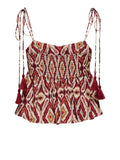 Only Top Nali Mikasi Donna 15374957 Brick Red Abstract Squares - Rosso