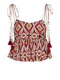 Only Top Nali Mikasi Donna 15374957 Brick Red Abstract Squares - Rosso