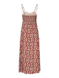 Only Vestito Longuette Stacy Mikasi Donna 15374959 Brick Red Abstract Squares - Rosso