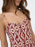 Only Vestito Longuette Stacy Mikasi Donna 15374959 Brick Red Abstract Squares - Rosso