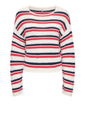 Only Pullover Geena Donna 15375362 Cloud Dancer Navy Blazer/poins - Bianco