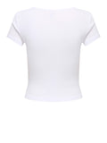 Only Top Donna 15375384 Bright White Heart Pointelle - Bianco