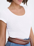 Only Top Donna 15375384 Bright White Heart Pointelle - Bianco