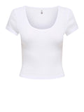 Only Top Donna 15375384 Bright White Heart Pointelle - Bianco
