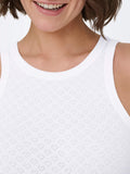Only Top Donna 15375386 Bright White Heart Pointelle - Bianco