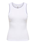 Only Top Donna 15375386 Bright White Heart Pointelle - Bianco