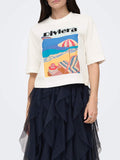 Only T-shirt Donna 15375753 Cloud Dancer Riviera - Bianco