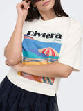 Only T-shirt Donna 15375753 Cloud Dancer Riviera - Bianco