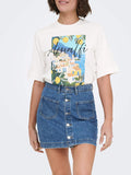 Only T-shirt Donna 15375753 Cloud Dancer Amalfi - Bianco