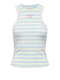 Only Top Celeste Donna 15375771 Bright White Cashmere Blue Emb - Bianco
