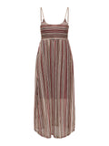 Only Vestito Longuette Donna 15375794 Chocolate Martini White Brick - Multicolore