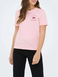 Only T-shirt Kita Donna 15376268 Rosy Touch Flamingo Stand Out - Rosa