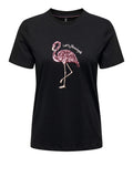 Only T-shirt Donna 15376268 Black Flamingle - Nero