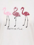 Only T-shirt Kita Donna 15376268 Cloud Dancer Pretty In Pink fl - Bianco