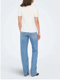 Only T-shirt Kita Donna 15376268 Cloud Dancer Pretty In Pink fl - Bianco