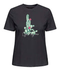 Only T-shirt Donna 15382230 Black Cactus - Nero